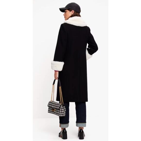 Kate Spade Faux Fur Wool Coat size 14 - Picture 2 of 7